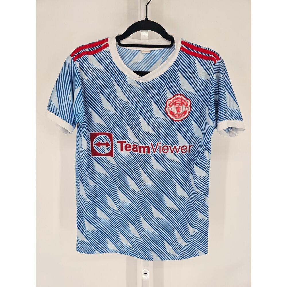 Manchester United 21/22 Away Jersey Men’s Size Small Blue Ronaldo #7